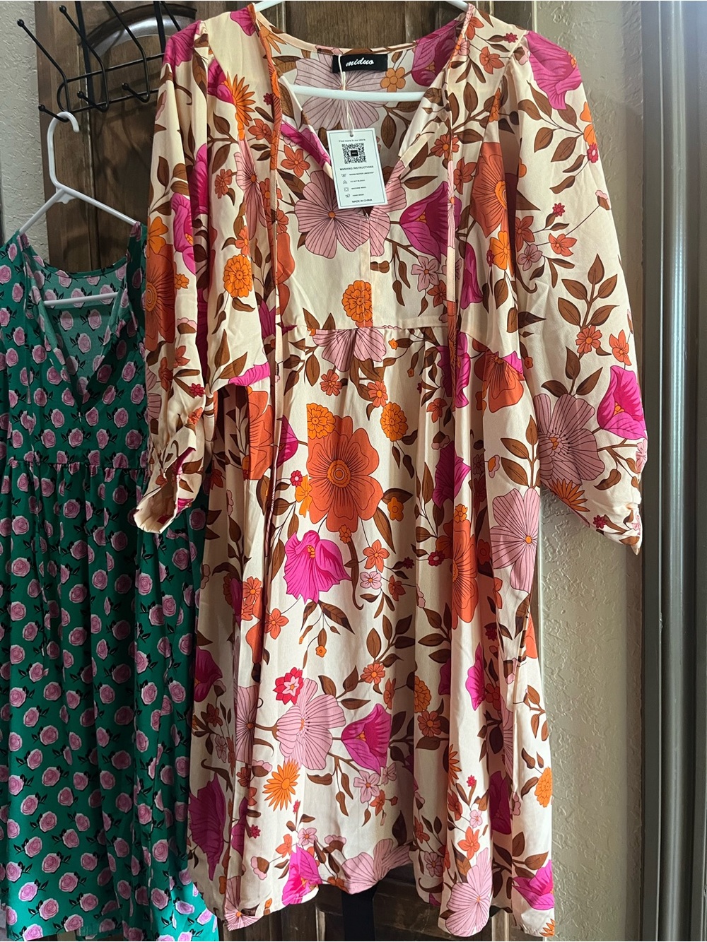 2 Floral V-Neck Midi Dresses - Picture 3 of 3